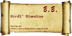 Biró Blandina névjegykártya